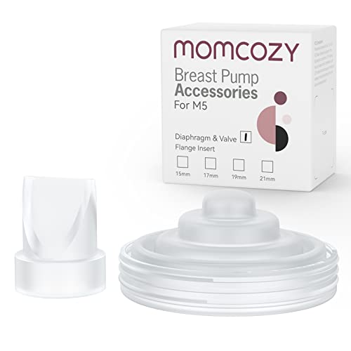 Momcozy Válvulas de pico de pato y diafragma de silicona compatibles con momcozy M5. Accesorios originales de repuesto para extractor de leche momcozy M5, 1 paquete