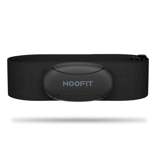 moofit HR8 Monitor de Frecuencia Cardíaca, Datos de Ritmo Cardíaco en Tiempo Real Soporta Bluetooth5.0/Ant+, Mayor Rango de comunicación, Compatible con Apps iOS/Android, Equipo de Sport, Negro