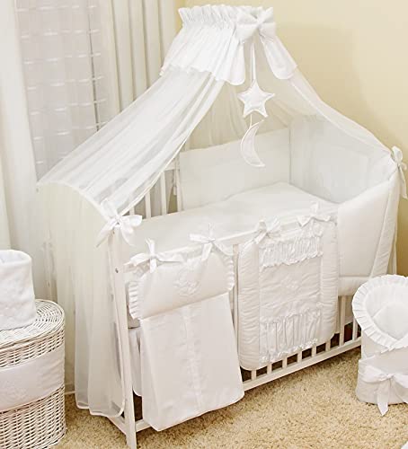 Mosquitera para cama de bebé (4 piezas, con dosel, 480 cm), color blanco