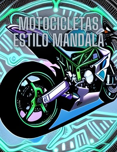 motocicletas deportivas - Libro de mandalas para colorear adultos con rotuladores - libro para colorear con mandalas de motocicletas deportivas (nivel medio)