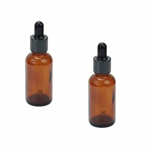 Movilideas - 2 Unds. Botellas con cuentagotas Cristal Marron para Aceites Esenciales, Masajes, Aromaterapia, Botella de Laboratorio 30 ml