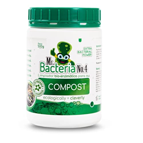 Mr. Bacteria No. 4. Limpiador Bio-enzimático para su Compost, Acelerador Orgánico de compostaje con microorganismos, Acelera y Mejora el compostaje 500 g - 1 Unidad