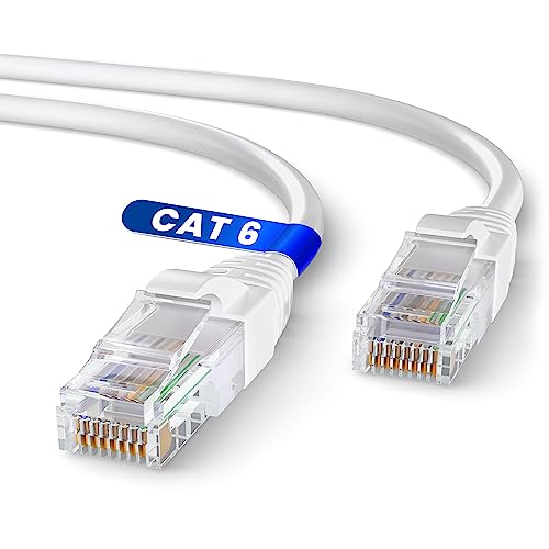 Mr. Tronic Cable Ethernet cat 6 de 15m, Cable de red LAN con Conectores RJ45 para una Conexión a Internet Rápida y Fiable, Cable de Conexión AWG24 | Internet Cable UTP Cat6 CCA (15 Metros, Blanco)