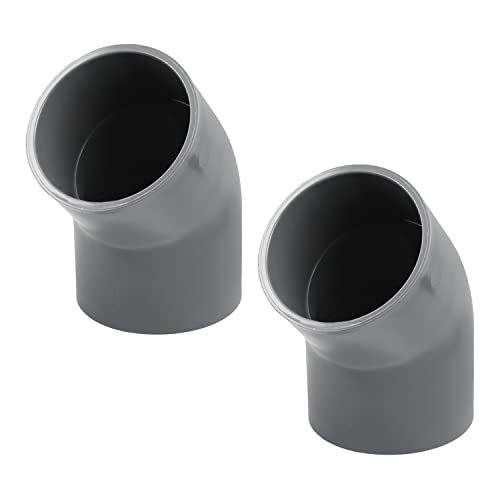 MroMax - 2 conectores de PVC para tuberías de 45 grados, codo de 75 mm, para drenaje de edificios, riego agrícola, uso en gris