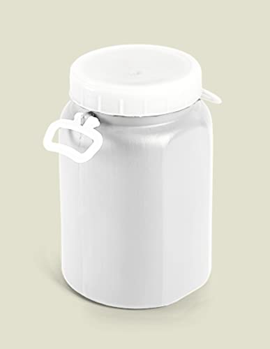Mugar - Bidón de Plástico Homologado para Uso alimentario con Boca Ancha Blanco de 15 litros- Idóneo para Transporte y Almacenamiento de Alimentos