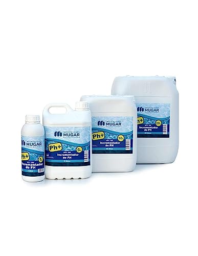 MUGAR- INCREMENTADOR/AUMENTADOR de pH -Hidróxido de Sodio- Productos para Limpieza y Mantenimiento de Piscina (5 litros)