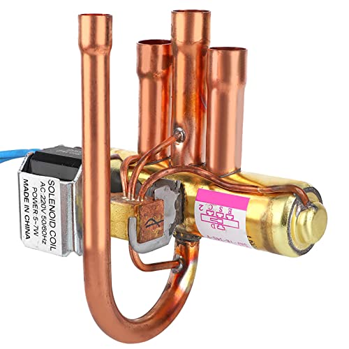 mumisuto Válvula de cuatro vías,Aire acondicionado Válvula de inversión de cuatro vías Servicio de refrigeración Accesorio de mantenimiento (1.5-2P)