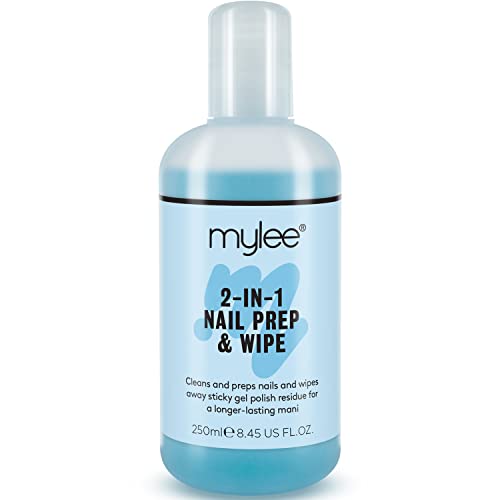 Mylee Prep + Wipe, Limpiador Base de Residuos de Esmalte de Uñas de Gel 250ml, Manicura UV LED, Multiusos para Desinfectar la Placa de Uñas y Eliminar la Capa Adhesiva