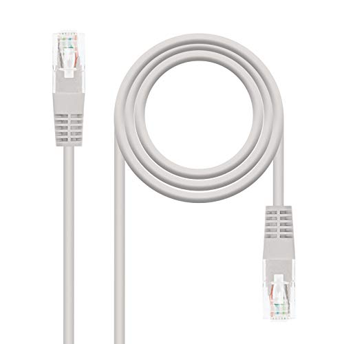 NanoCable 10.20.0402 - Cable de red Ethernet RJ45 Cat.6 UTP AWG24, 100% cobre, Gris, latiguillo de 2mts