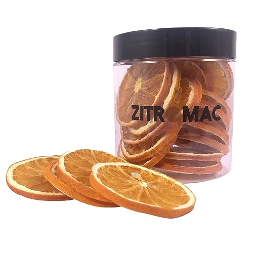 Naranja Deshidratada para Cóctel, Fruta Deshidratada sin Azúcar para Coctel, Decoración Comestible, Repostería, Navidad, Bebidas, Infusiones, Té, Rodaja de Naranja Seca 100% Natural sin Aditivos (45g)