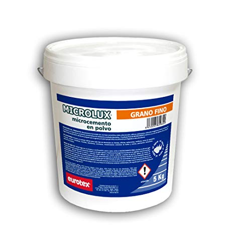 Nazza Micrcolux - Microcemento en polvo de grano fino para suelos y paredes, Ideal para decoración de terrazas, fachadas, baños, cocinas - Uso exterior e interior, Color blanco, 5 Kg