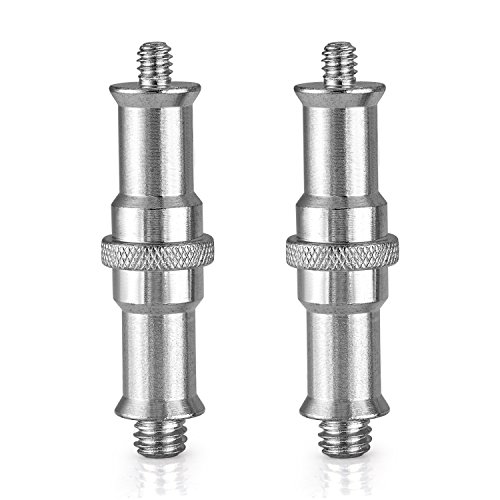 Neewer 2 adaptadores de Tornillo roscados estándar de 1/4 a 3/8 Pulgadas Macho de Metal para Soporte de luz de Estudio, Adaptador de Zapata Caliente/Zapata fría, Cabeza de Bola, Receptor de Flash