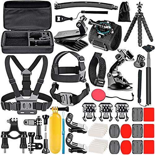 NEEWER Kit de Accesorios para Cámara de Acción 50 en 1 Compatible con GoPro Hero 12 11 10 9 DJI OSMO 4 3 2 Insta360 X3 X2 GO 3 SJCAM DBPOWER AKASO VicTsing APEMAN WiMiUS QUMOX Lightdow Campark Sony