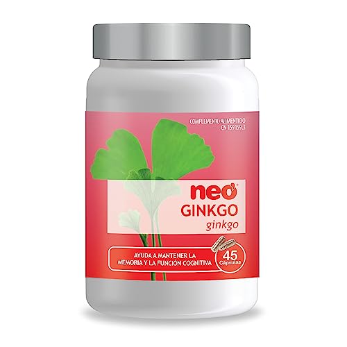 NEO | Extracto de Ginkgo Biloba | 45 Cápsulas | Ayuda a Mejorar la Circulación | Favorece la Memoria y la Concentración | 200 mg | Complemento Alimenticio Natural