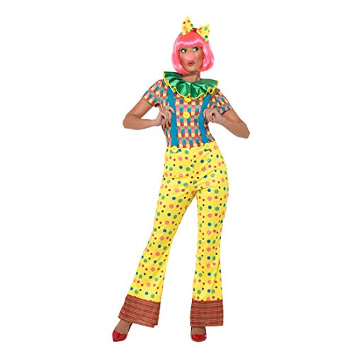 NET TOYS Disfraz de Payaso para Dama | En Talla L (ES 44/46) | Extravagante Atuendo para Mujer arlequín de Circo  | Adecuado para Carnaval y festividades