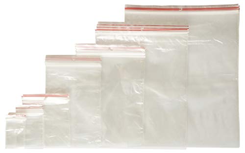 Netuno 1000 bolsas con cierre a presión, transparentes, 160 x 250 mm, con cremallera, bolsas de polietileno de baja densidad