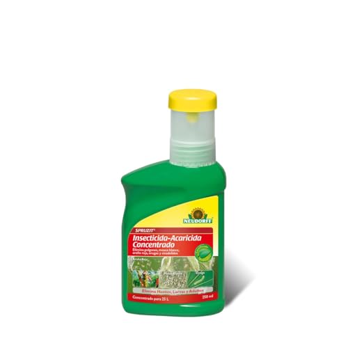 Neudorff Insecticida-Acaricida Concentrado RTU Spruzit®, JED y Agricultura Ecológica, Especial Huevos, Larvas y Adultos de Pulgones, Mosca Blanca, Araña Roja, Cochinillas (250 ml)