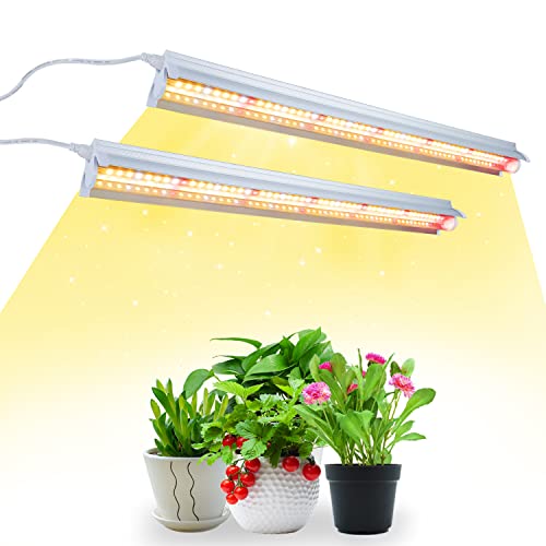 Niello 2Pack T5 Lámpara de Planta, 42cm Lámpara de Crecimiento LED de Espectro Completo, Luz para plantas de interior, Adecuado para invernadero de interior, jardín.