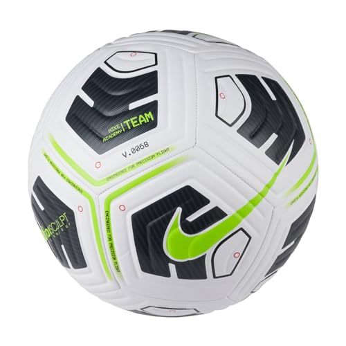 Nike CU8047-100 NK Academy - Team Recreational Soccer Ball Unisex Adult White/Black/(Volt) Tamaño 5