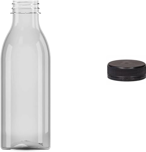Nipter Botellas de Plástico Transparente 250ml, Botellas de Alimentos Botella de Agua PET con Tapa, 50 Piezas
