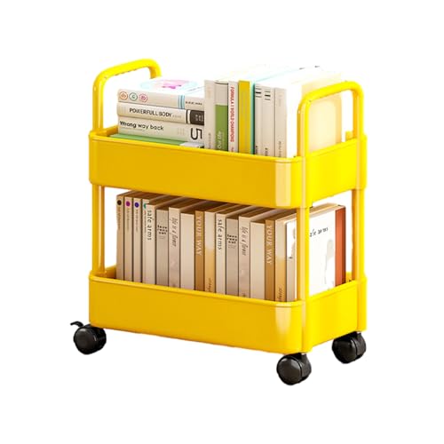 NIRWA Carrito de Maquillaje con Ruedas, Carrito de 2 estantes para Libros con cajones rodantes, Carrito utilitario con Ruedas Desmontables, Carrito liviano con estantes para macetas, Carrito de