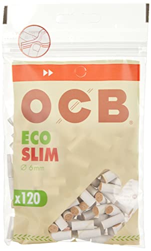 OCB - Boquillas de filtro para cigarrillos (material orgánico, 10 paquetes con 120 unidades, 6 mm)