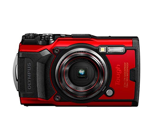 Olympus Tough TG-6 Cámara de Acción, 12 Megapíxeles, Estabilización de Imagen Digital, 4X Zoom de Gran Angular, Vídeo 4K, 120fps, Wi-Fi, Rojo