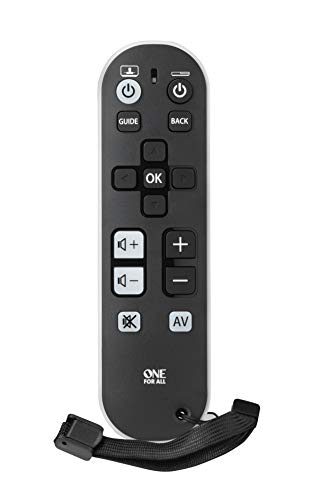 One For All Control remoto universal TV Zapper, controla hasta 3 decodificadores de TV y dispositivos de audio, diseño sencillo, compatible con todas las marcas de televisores. URC 6810, negro