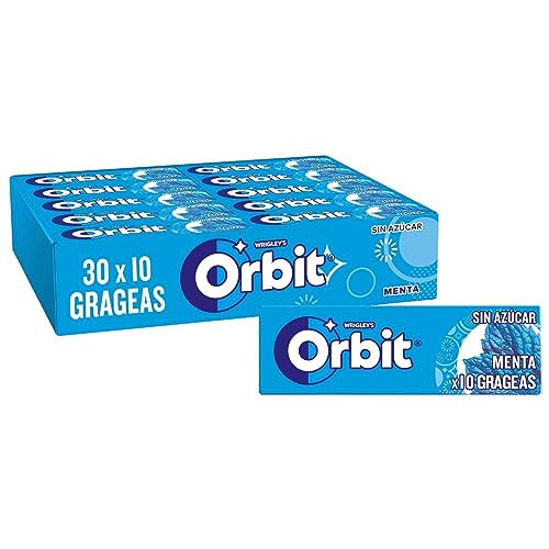 Orbit Chicles Sin Azúcar Sabor Menta, Fresco, Intenso y de Larga Duración en formato Gragea (30 x 10 chicles)