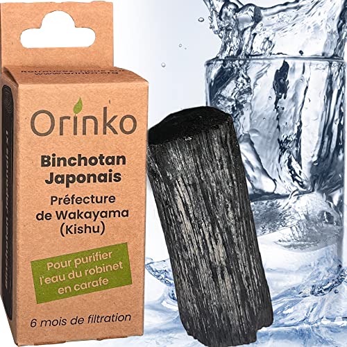 orinko Binchotan Japonés de Kishu Bio 1X (25G) | Roble Ubame de Wakayama - Auténtico carbón activado Binchotan tradicional de Japón para purificación de agua en jarra