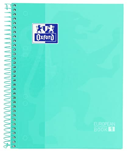 Oxford, Cuaderno A5 cuadriculado 5x5, Libreta Microperforada Europeanbook1, Tapa extradura, 80 Hojas, Color Ice Mint