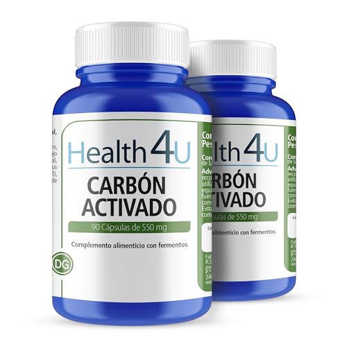 PACK 2 H4U Carbón Activado 90 cápsulas - Ayuda a mejorar tu tránsito intestinal y depurar tu organismo