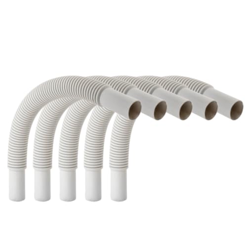 (Pack de 5) Curvas flexibles de tubo PVC para instalaciones eléctricas, manguito flexible PVC para saltos o curvas en instalaciones eléctricas exteriores (25mm), manguitos flexibles de 40cm de largo
