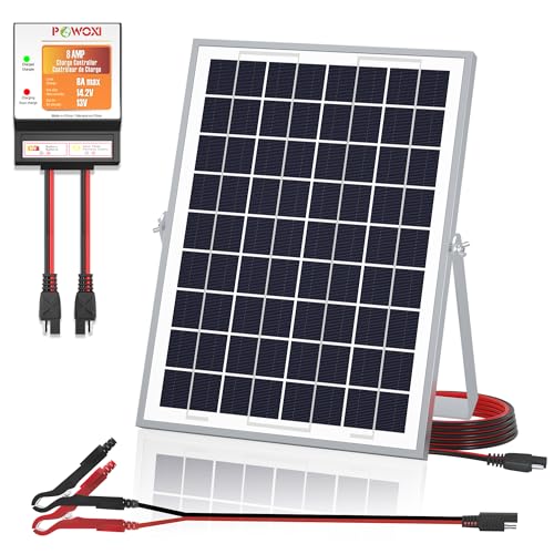 Panel solar POWOXI, módulo solar de 10 W, 12 V, cargador + 8 un controlador