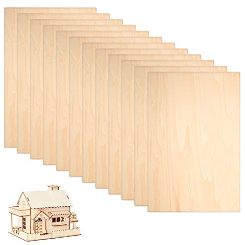 Paneles de Madera Contrachapada, 12 unidades, Paneles de Madera de Balsa, Paneles de Madera de 200 x 200 x 1,5 mm, Paneles Multiplex, paneles de Madera para Manualidades, para Bricolaje o Modelismo