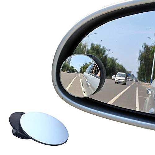 Paquete de 2 espejos Beeway® redondos de punto ciego sin marco, rotación de 360 °, ajustables, cristal HD, universal, para coches, SUV, camiones