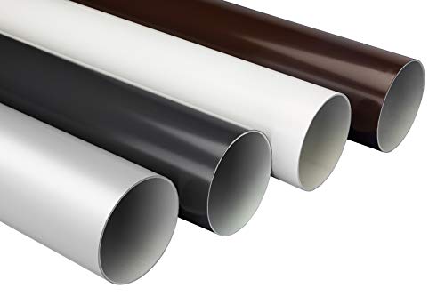 Paquete de ahorro de tubos de bajada RAINWAY S (10 metros, marrón) - 75mm, plástico PVC-U, recomendado para superficies de tejado > 100m², tubo de desagüe canalones de lluvia