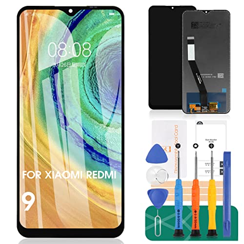 Para Xiaomi Redmi 9 pantalla LCD para Redmi 9 reemplazo de pantalla M2004J19G pantalla táctil digitalizador montaje M2004J19C kits de piezas de reparación (negro sin marco)