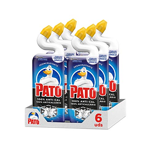 PATO® - WC 100% Anti Cal, Limpiador para Inodoro Desincrustante Contra la Cal, 750 Mililitros, Pack de 6 Unidades