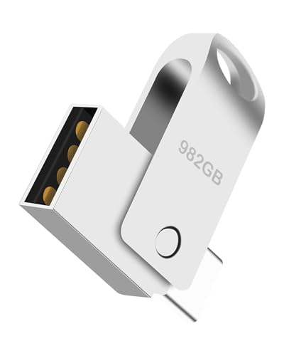 Pendrive USB C 982 GB, OTG Mini Metal Impermeable Memoria USB C 982 GB para Laptops, Ordenador, TV, Coche