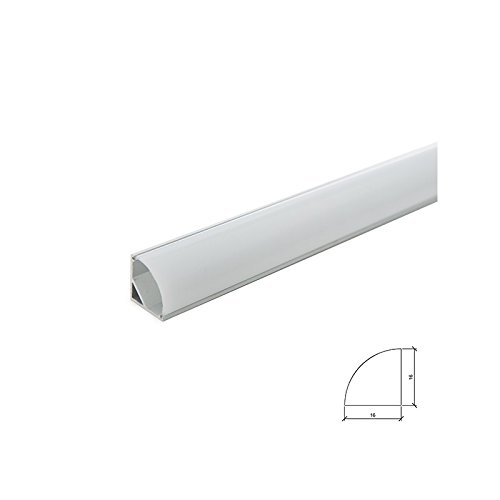 Perfíl Aluminio para Tira LED Instalación Esquinas - Difusor Opal x 2M | Greenice