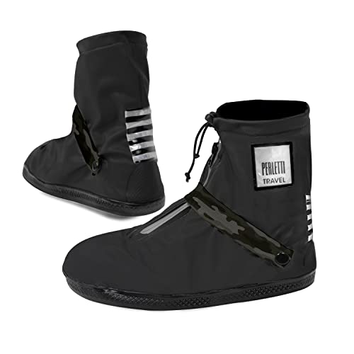 PERLETTI Cubre Zapatos Impermeable Lluvia Bajos Hombre Mujer - Cubrezapatos Protector de Zapatillas Impermeables Negro - Cubre Calzado Cubrebotas PVC Anti Barro Reutilizables (M 40/42, Camuflaje)