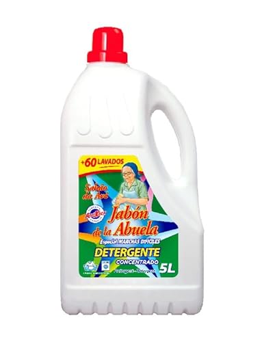 Peyca Detergente liquido concentrado especial manchas dificiles 5 litros, mas de 60 lavados - Jabon de la Abuela