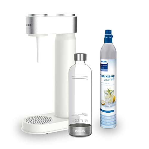 Philips Water Solutions GoZero Sparkling Water Maker Sifón, máquina para Hacer Soda, 1 Litro, plástico, Blanco (White)