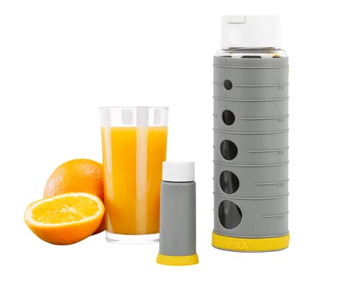Pika – Botella de almacenamiento al vacío para jugos de frutas y verduras – 600 ml – Vidrio borosilicato – Conserva 3 veces más tiempo