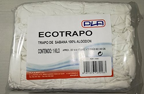 Pla Albert Trapo de Sabana de Limpieza 100% algodón ECOTRAPO 1 kg, sin perfume