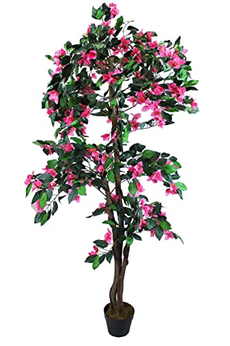 Planta Artificial Grande árbol floreciente Planta Artificial Rosa 170 cm Flores árbol Artificial en Maceta árbol 324 Flores