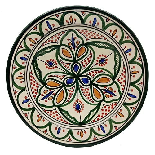 Plato de cerámica terracota pared diámetro 27 cm étnico marroquí 1101221034