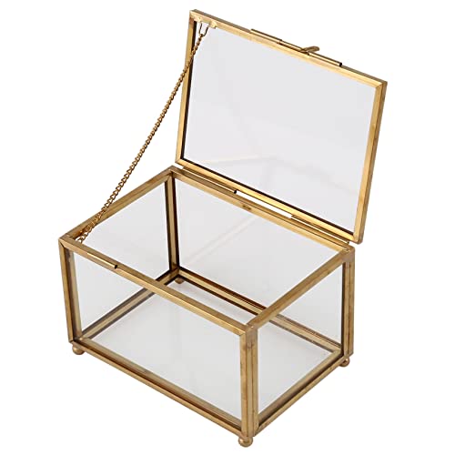 Pmandgk Estilo De Cristal Geométrico Caja De Joyería Contenedor De Mesa para Mostrando Joyería Recuerdos Decoración De Casa Contenedor De Plantas Almacenamiento De Joyas