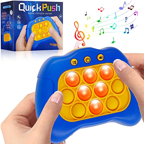 Pop Push it Controlador de Juegos,Pop-It Electrónico,Controlador Electrónico-Whack Mole Fidget,Juego De Rompecabezas Pop-It Push Bubble,Juegos Quick Push para Regalos de Niños y Adultos (Pop-Azul)